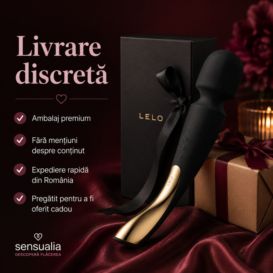 LELO SMART WAND™ 2 LARGE - Dispozitiv vibrator pentru masaj intim, negru