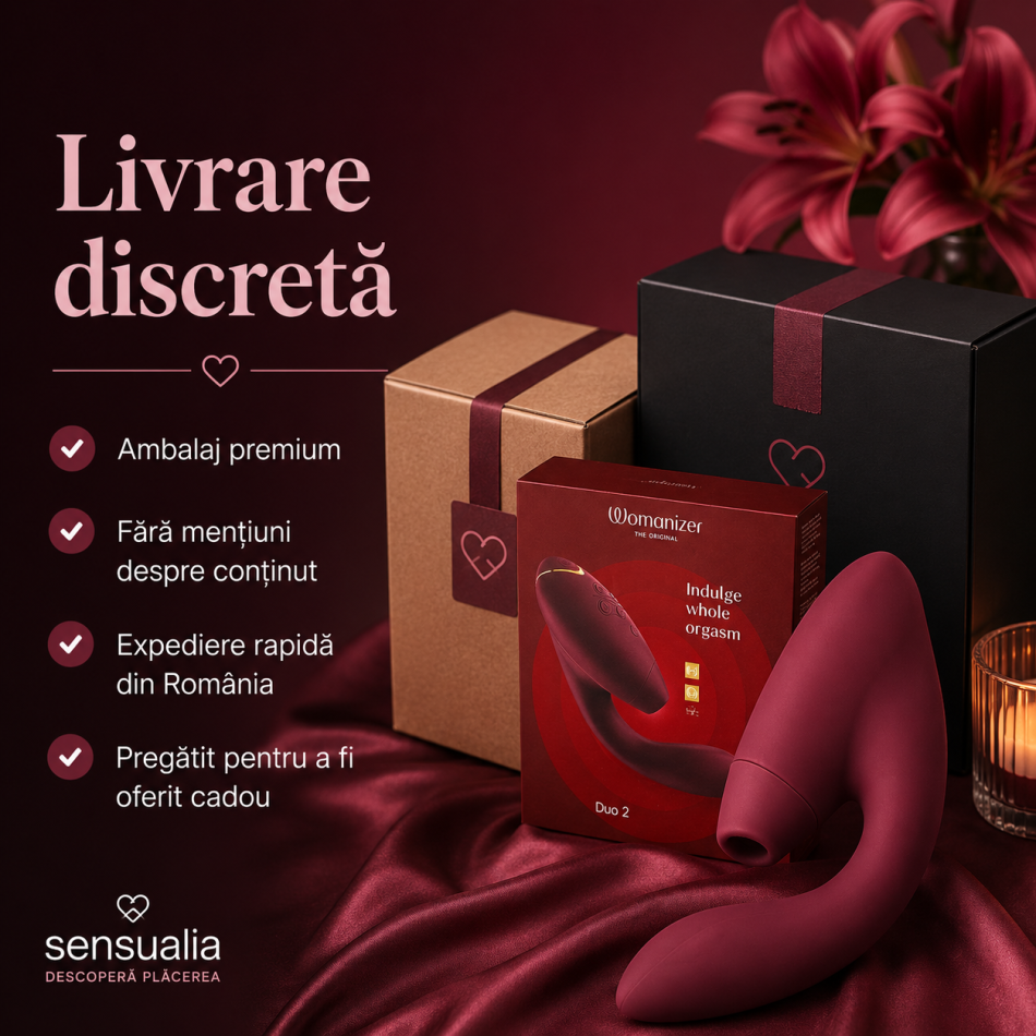 WOMANIZER DUO 2 - Stimulator clitoridian Pleasure Air și Vibrator dublu
