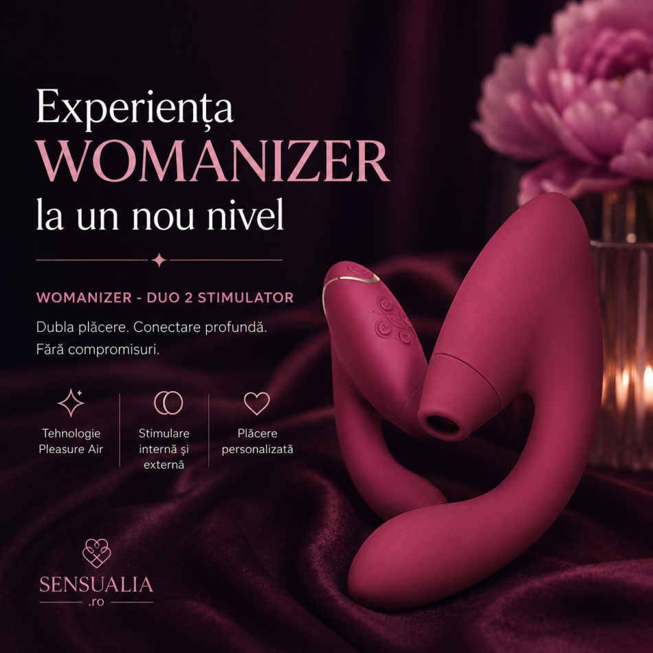 WOMANIZER DUO 2 - Stimulator clitoridian Pleasure Air și Vibrator dublu