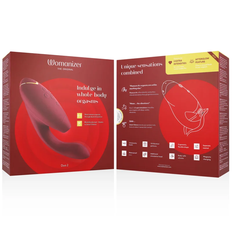 WOMANIZER DUO 2 - Stimulator clitoridian Pleasure Air și Vibrator dublu
