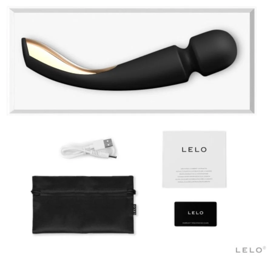 LELO SMART WAND™ 2 LARGE - Dispozitiv vibrator pentru masaj intim, negru
