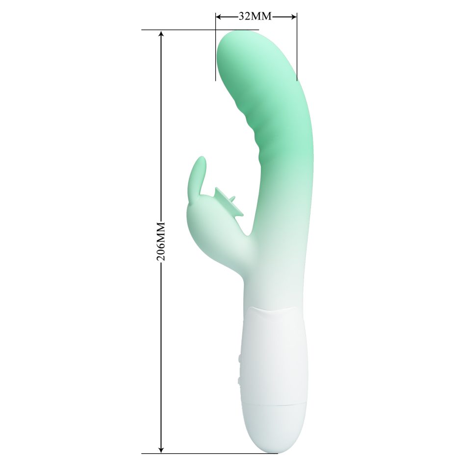 Pretty Love Cerberus – Vibrator Rabbit Premium cu 30 Moduri de Vibrație, Verde
