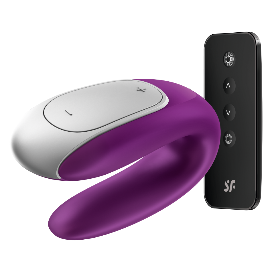 Satisfyer Double Fun Partner – Vibrator pentru Cupluri Mov cu Vibrații Duble