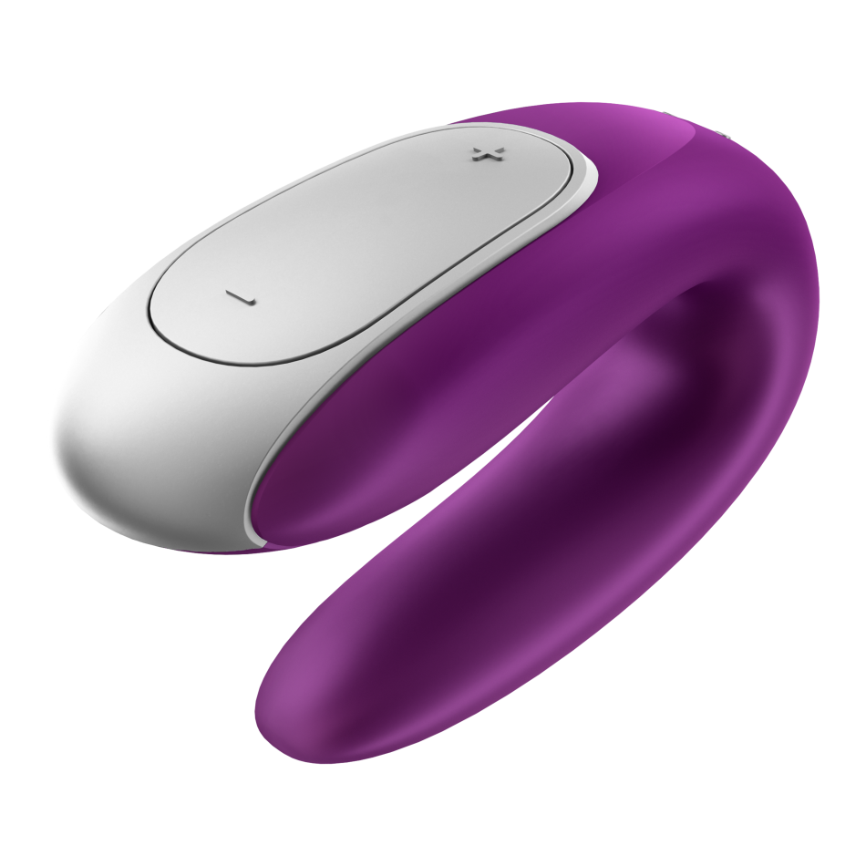 Satisfyer Double Fun Partner – Vibrator pentru Cupluri Mov cu Vibrații Duble