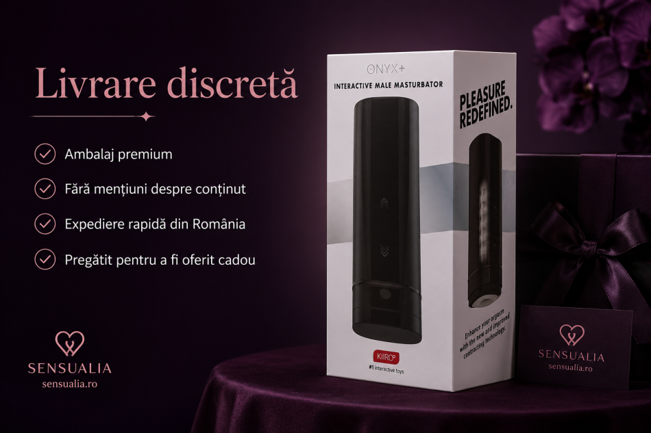 Masturbator Interactiv Kiiroo ONYX+ cu Textură Realistă și Conectivitate la Distanță