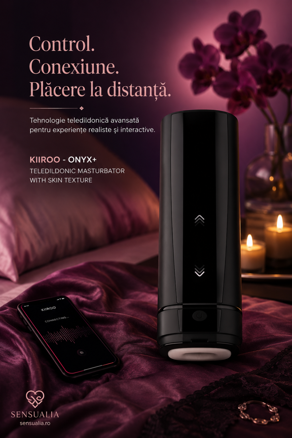 Masturbator Interactiv Kiiroo ONYX+ cu Textură Realistă și Conectivitate la Distanță