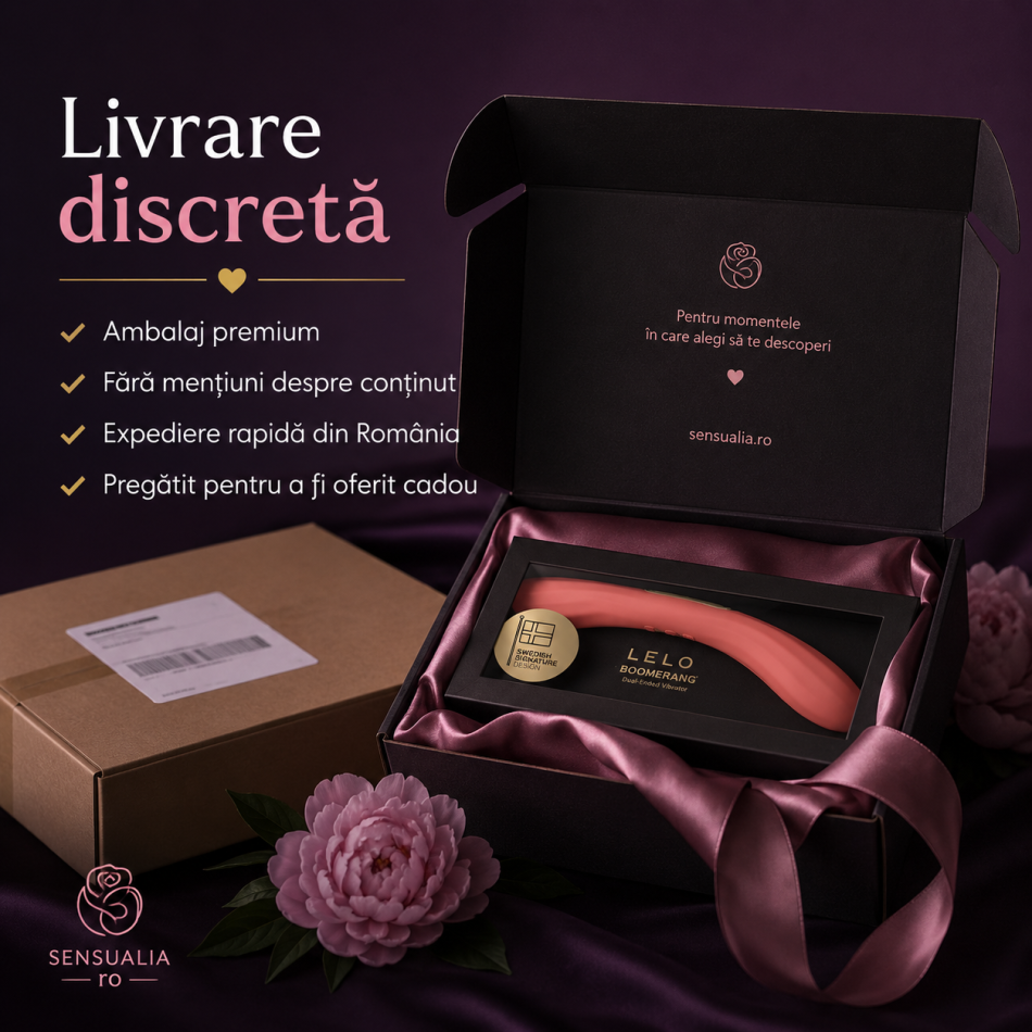 LELO -Vibrator dublu, tip bumerang, culoare rosu coral
