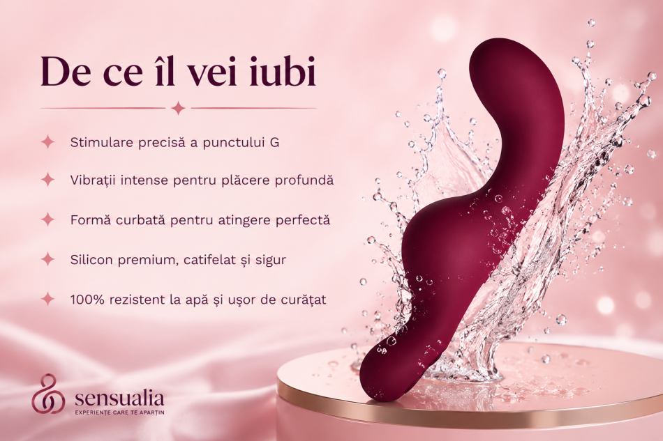 Vibrator pentru punctul G Rocks-Off Ruby Glow Blush Red