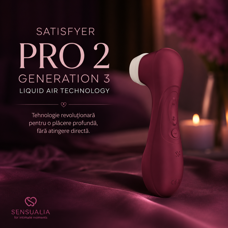 Stimulator Clitoridian Satisfyer Pro 2 Generation 3 Liquid Air Technology, Wine Red (Roșu Bordeaux)