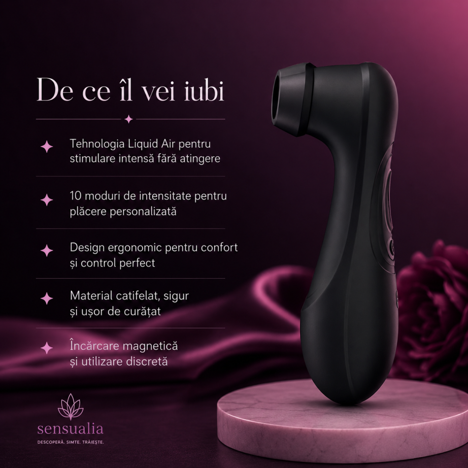 Stimulator clitoridian Satisfyer Pro 2 Generation 3 Liquid Air, negru