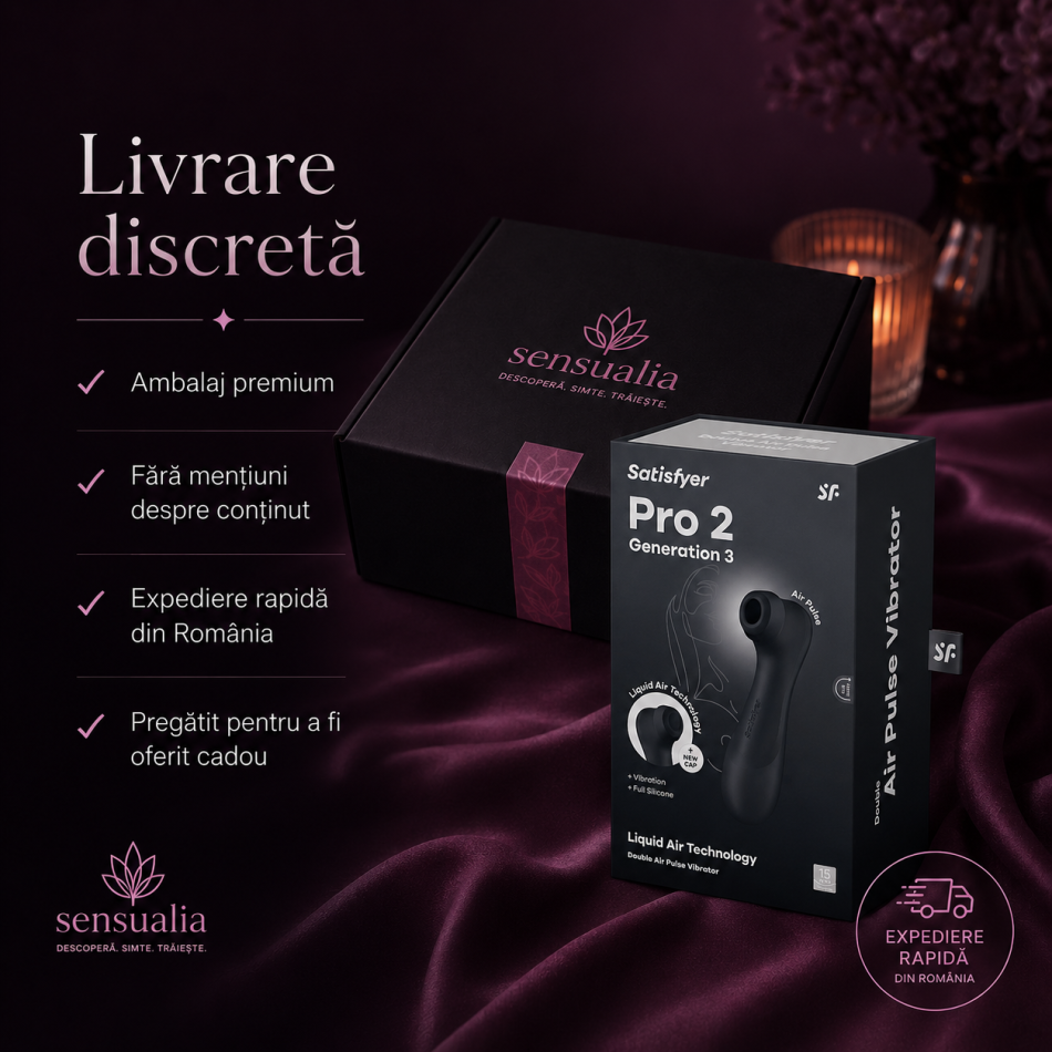 Stimulator clitoridian Satisfyer Pro 2 Generation 3 Liquid Air, negru