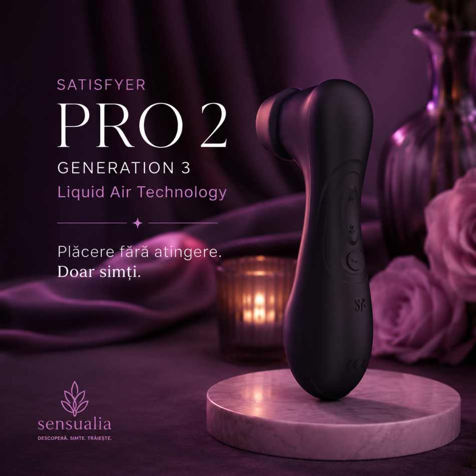 Stimulator clitoridian Satisfyer Pro 2 Generation 3 Liquid Air, negru