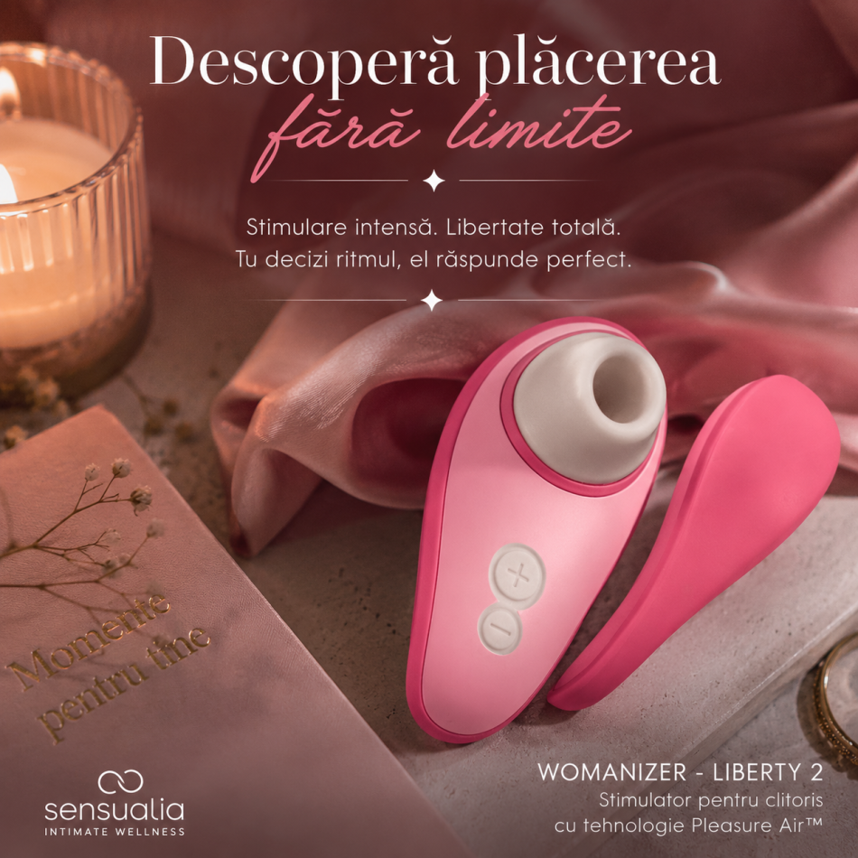 WOMANIZER LIBERTY 2 – Stimulator premium pentru clitoris cu tehnologie Pleasure Air™, roz