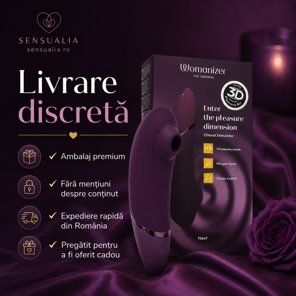 Womanizer Next – Stimulator Clitoridian Premium cu Tehnologie Pleasure Air®, Mov Închis