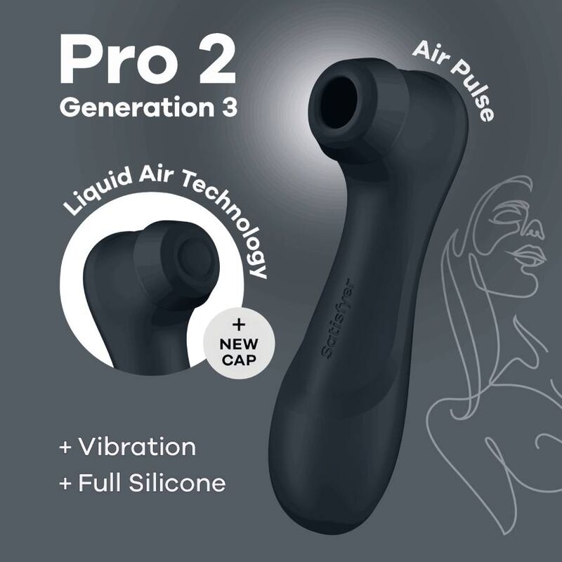 Stimulator clitoridian Satisfyer Pro 2 Generation 3 Liquid Air, negru