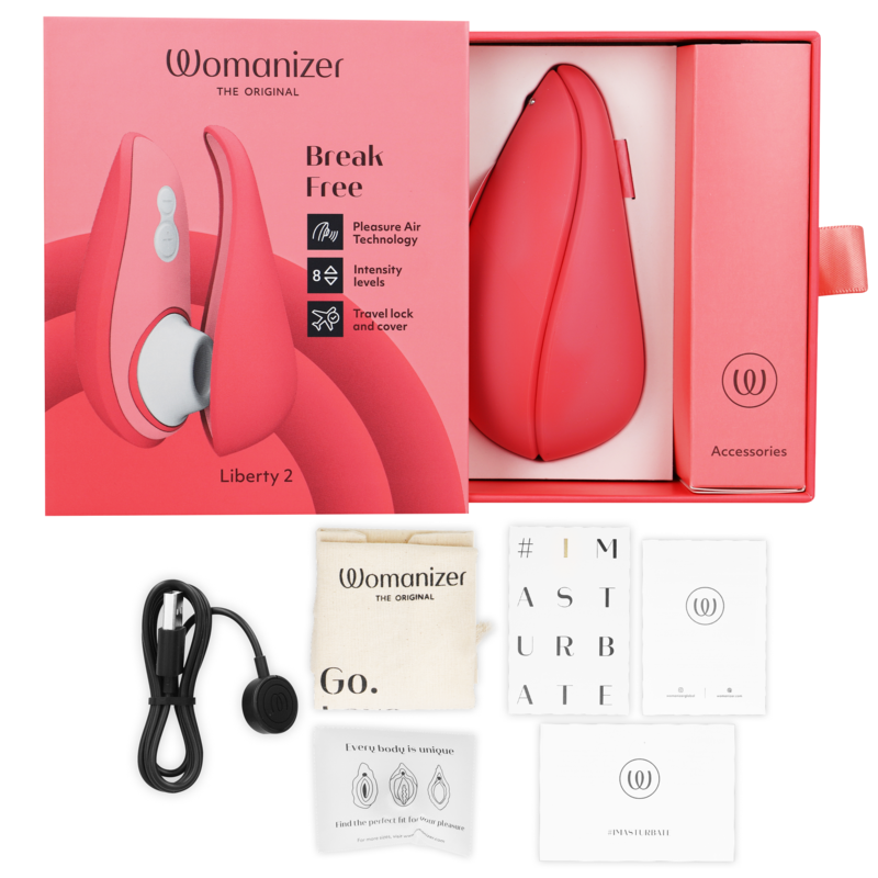 WOMANIZER LIBERTY 2 – Stimulator premium pentru clitoris cu tehnologie Pleasure Air™, roz