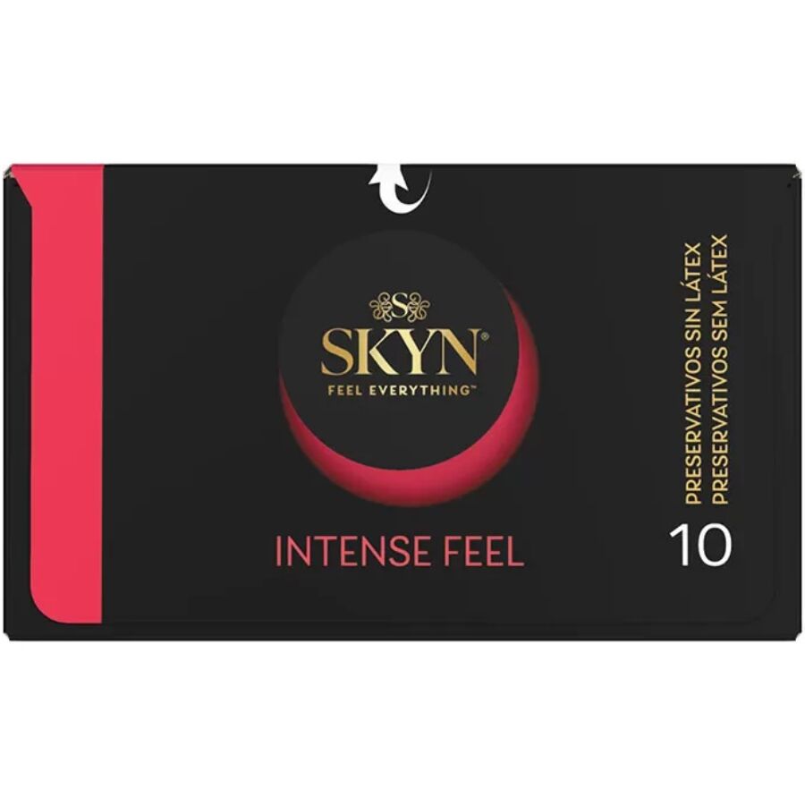 Prezervative SKYN Intense Feel Texturate cu Design Ondulat – Senzații Intensificate, Fără Latex, 10 Bucăți