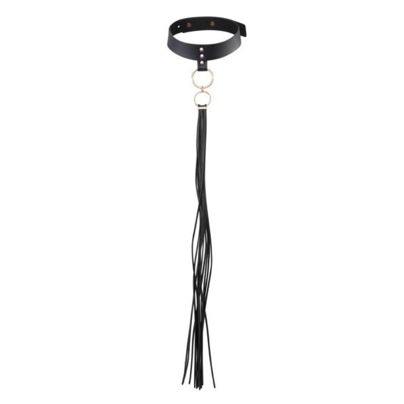 BIJOUX INDISCRETS MAZE - choker cu ciucure negru
