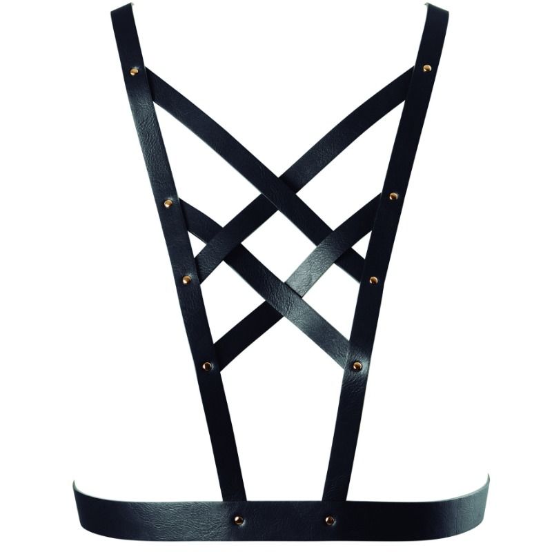 Ham decorativ pentru corp Bijoux Indiscrets MAZE Crossed Harness, negru