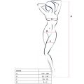 Bodystocking erotic pentru femei Passion BS024, alb, mărime universală (One Size)