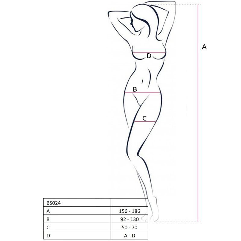 Bodystocking erotic pentru femei Passion BS024, alb, mărime universală (One Size)