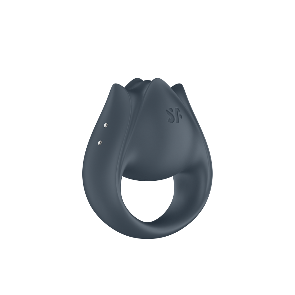 Inel vibrator pentru penis și stimulator pentru deget Satisfyer Perfect Pair 2, gri