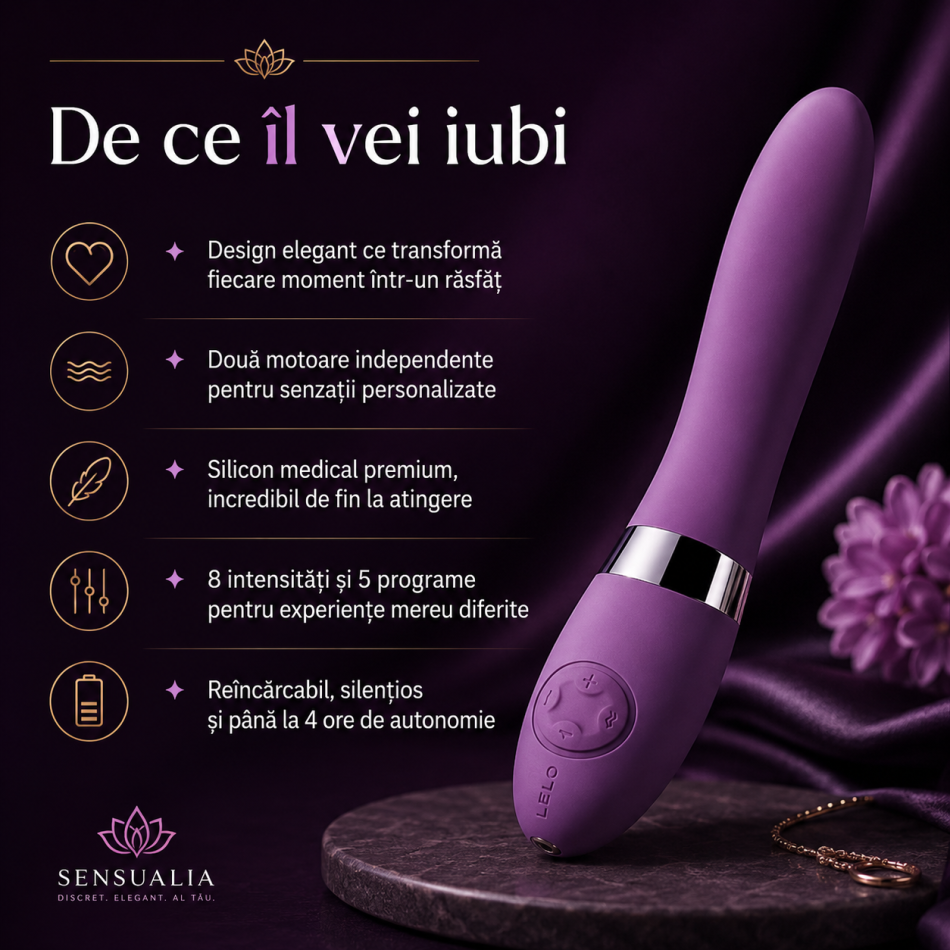 LELO ELISE 2 – Vibrator Luxury din Silicon Premium, Mov Lilac