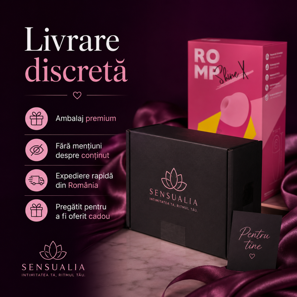ROMP Shine X Stimulator Clitoridian cu Sucțiune, 10 Trepte de Intensitate, Roz