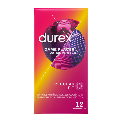 Durex Dame Placer – Prezervative cu Nervuri și Puncte pentru Stimulare Intensă, 12 Bucăți