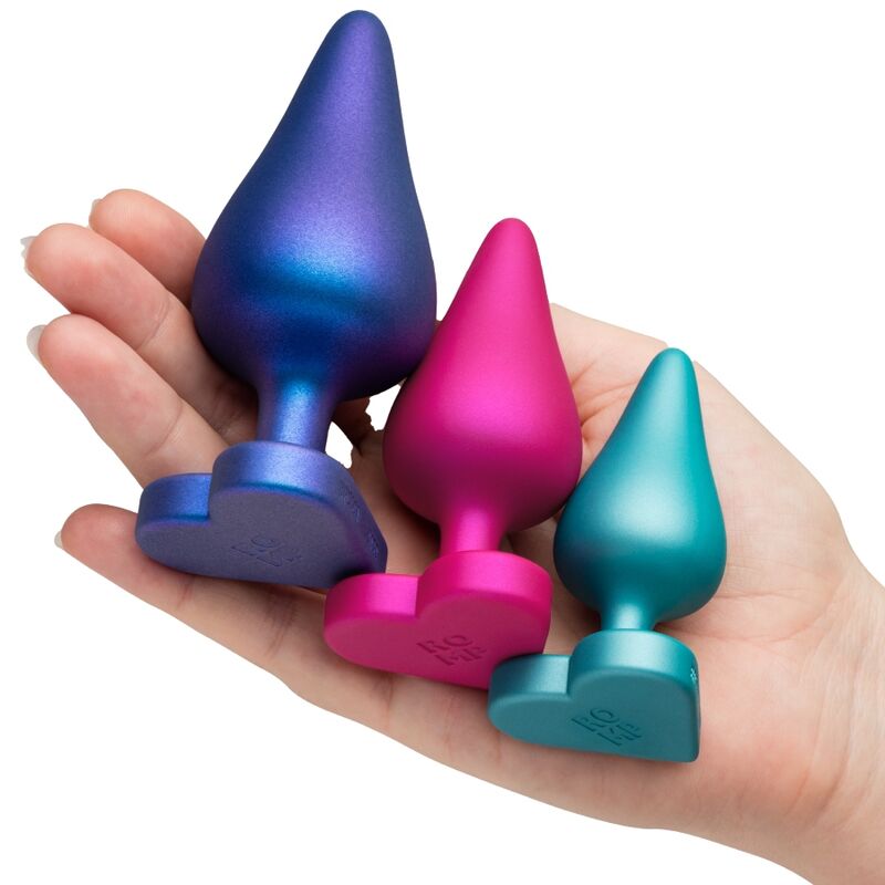 ROMP Luster – Set Premium de Pluguri Anale pentru Antrenament S/M/L cu Bază în Formă de Inimă