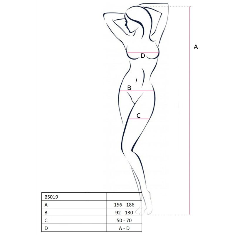 PASSION – Bodystocking Negru Damă BS019, One Size