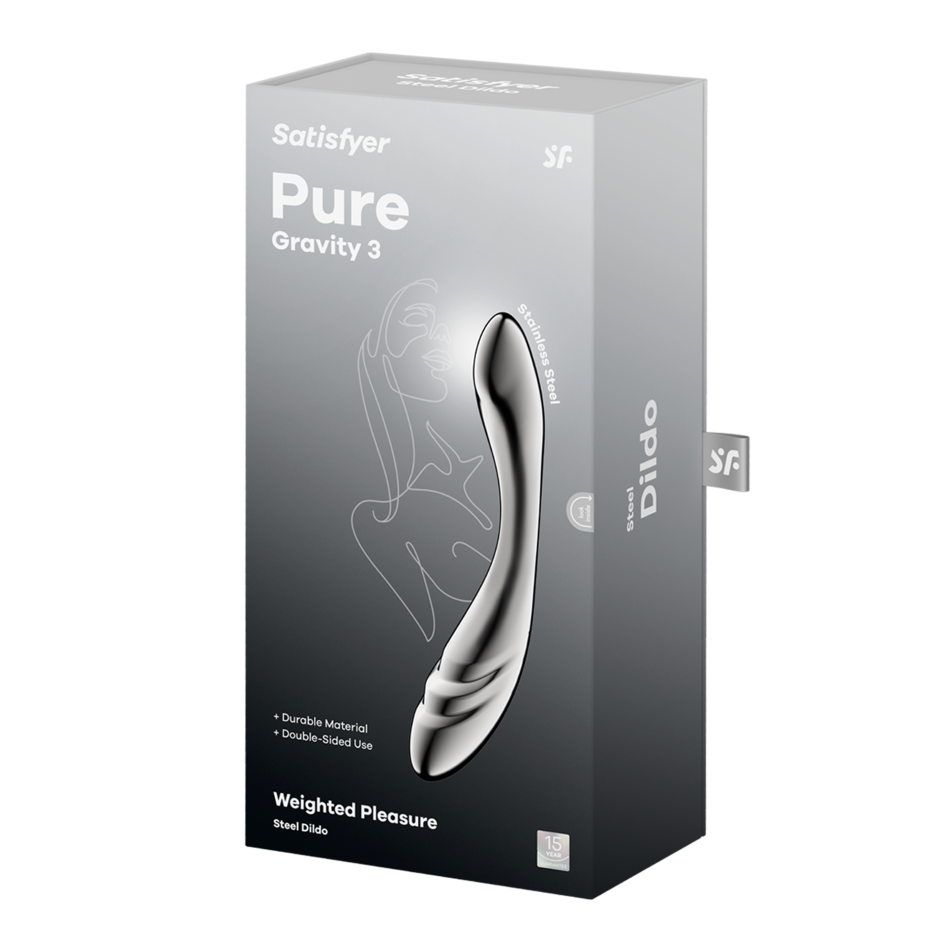 Satisfyer Pure Gravity 3 – Dildo Dublu din Oțel Inoxidabil Premium