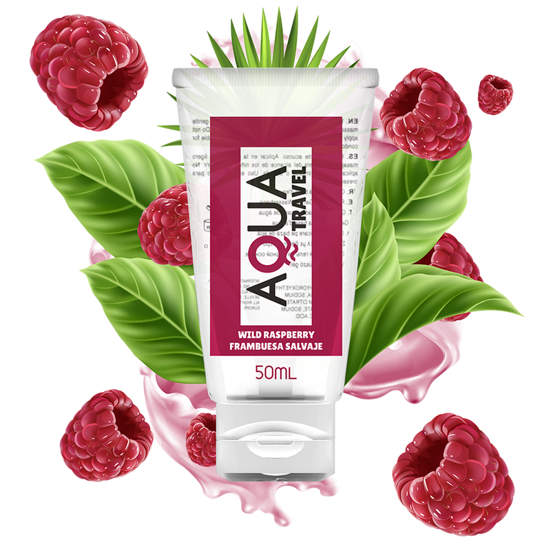 Aqua Travel Lubrifiant pe Bază de Apă cu Aromă de Zmeură Sălbatică, 50 ml