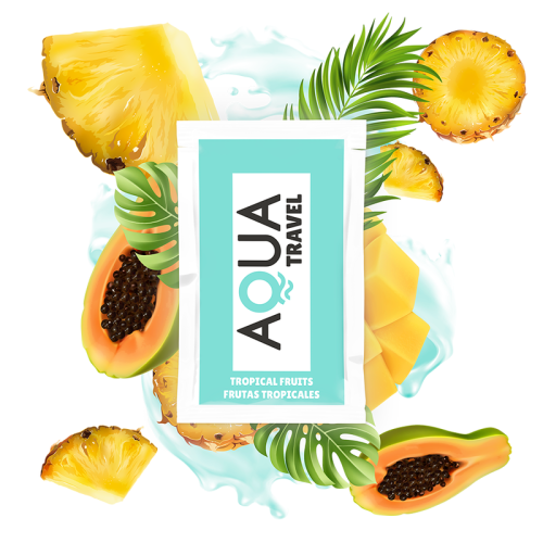 Aqua Travel Tropical Fruits – Lubrifiant pe Bază de Apă cu Aromă de Fructe Tropicale, 6 ml Aqua Travel Tropical Fruits – Lubrifiant pe Bază de Apă cu Aromă de Fructe Tropicale, 6 ml