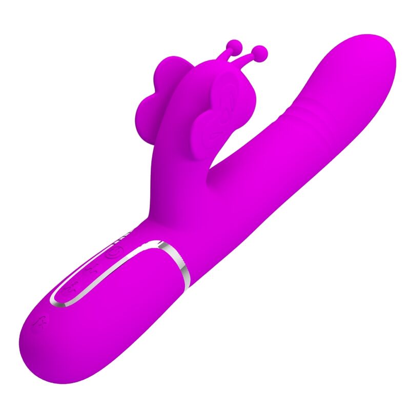 Pretty Love Butterfly Fuchsia – Vibrator Rabbit 4 în 1 pentru Stimulare Multiplă