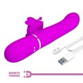 Pretty Love Butterfly Fuchsia – Vibrator Rabbit 4 în 1 pentru Stimulare Multiplă