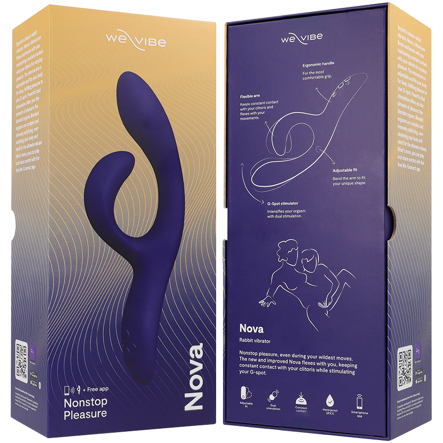 We-Vibe Nova 3 – Vibrator Rabbit pentru Stimulare Duală, Midnight Blue